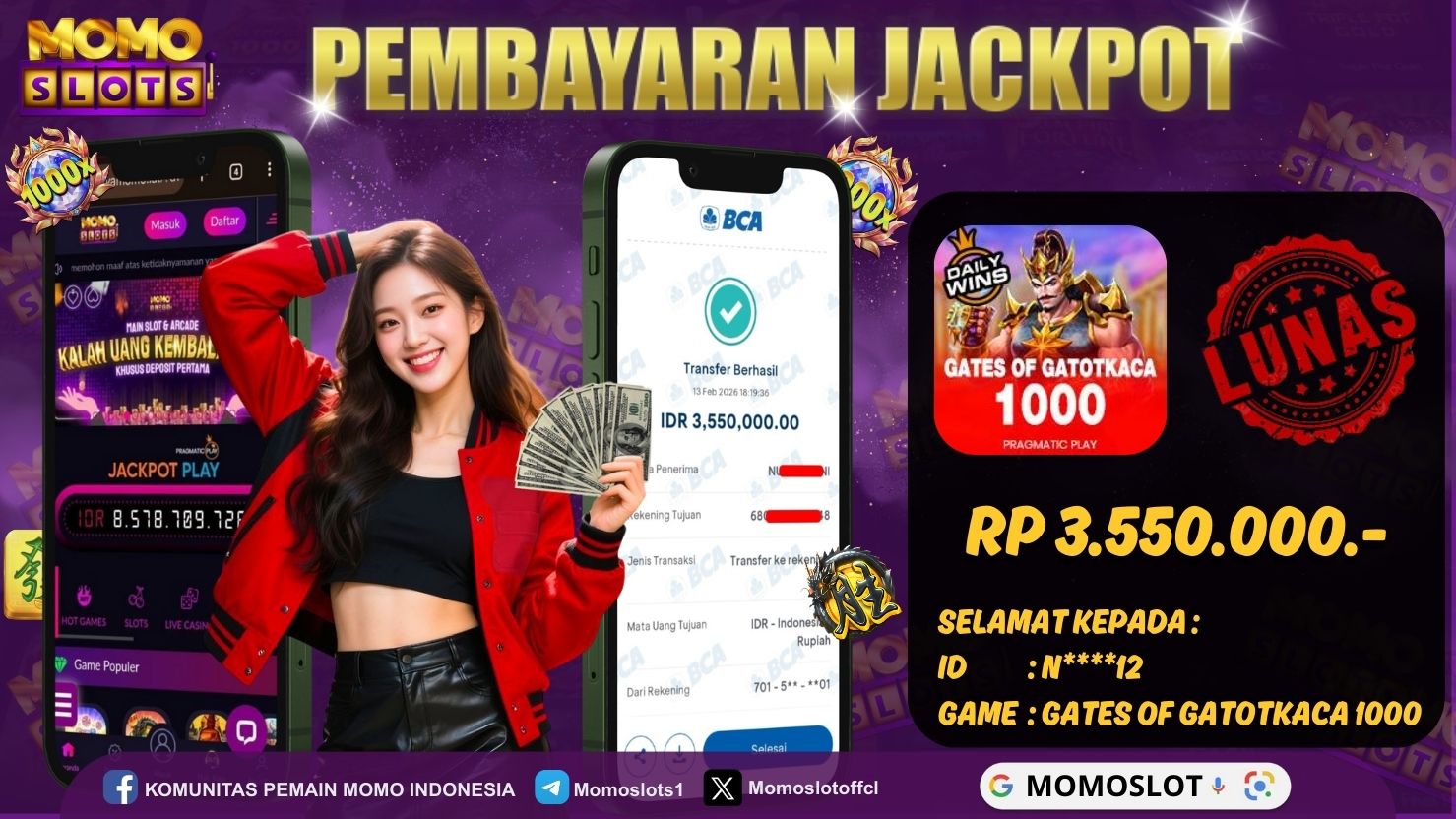 MOMOSLOTS JACKPOT SLOT GATES OF GATOTKACA 1000
